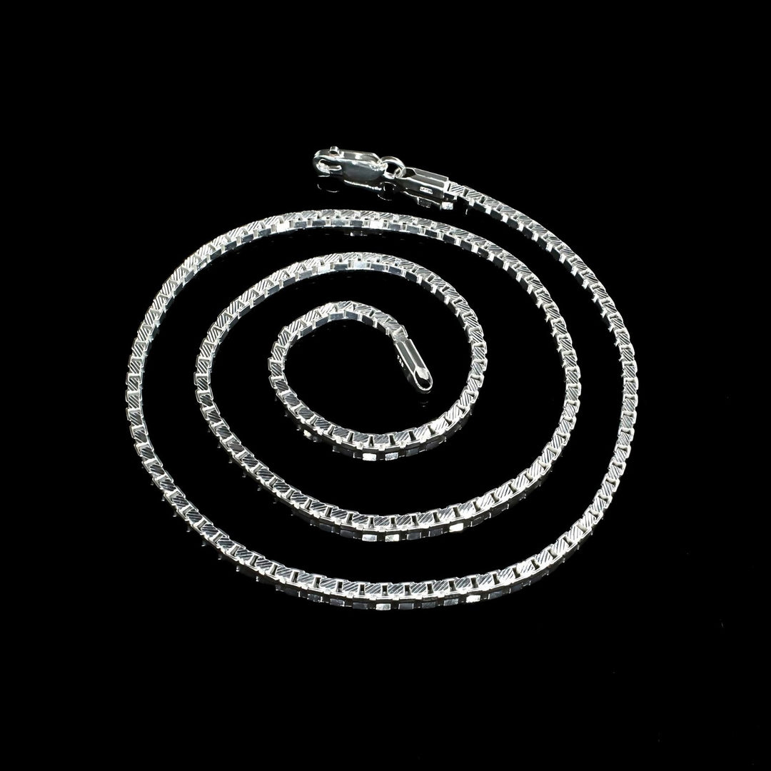 925 Sterling Silver Vintage Box Style Unisex Neck Chain 20"