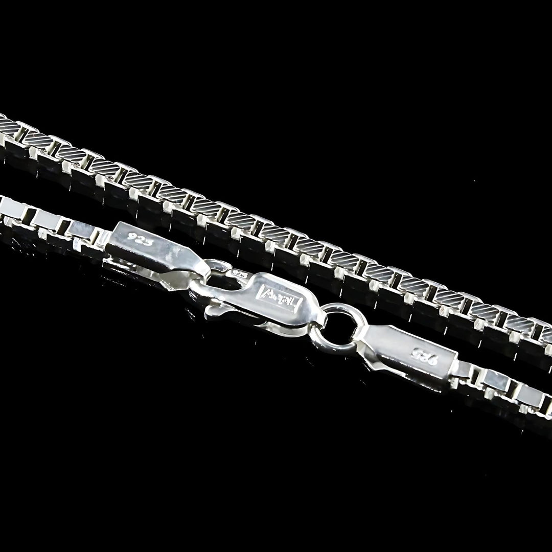 925 Sterling Silver Vintage Box Style Unisex Neck Chain 20"