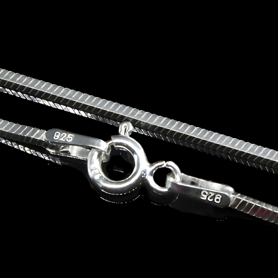 925 Sterling Silver Snake Spring locking Style Unisex Neck Chain 18"