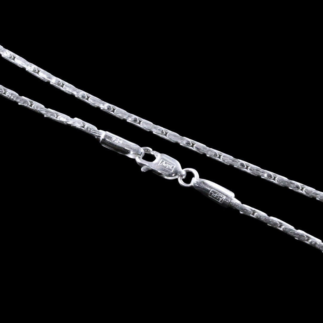 Ethnic Style Real 925 Sterling Silver Unisex Neck Chain 20"