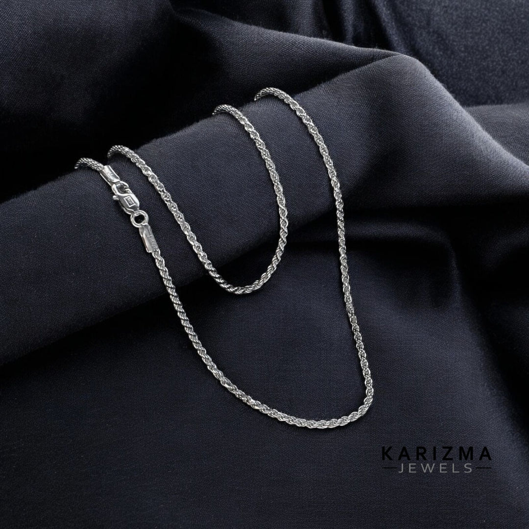 Rope Chain Necklace 925 Silver Cost Per Gram All Size 925 Sterling