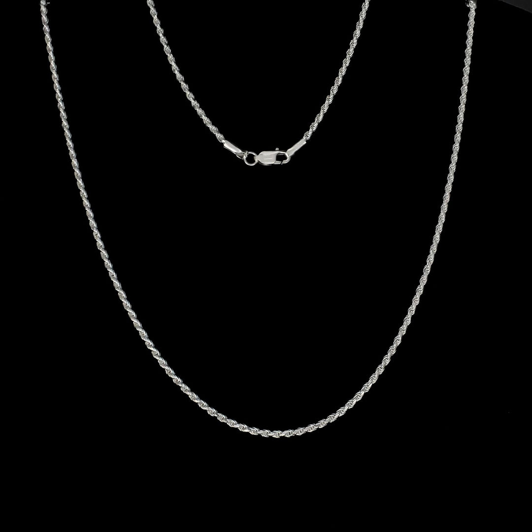 925 Sterling Silver Indian rope design Unisex Neck Chain 24"