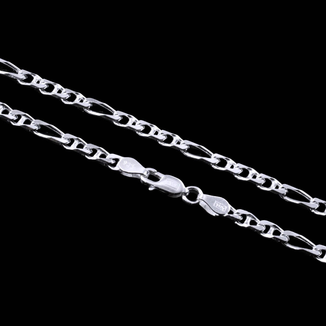 Real 925 Silver Unisex Figaro Neck Chain 20"