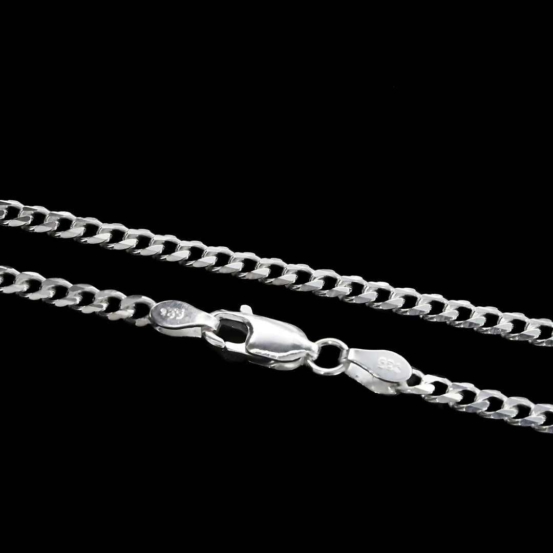 2.8MM Real 925 Sterling Silver Unisex Cuban Neck Chain 20"