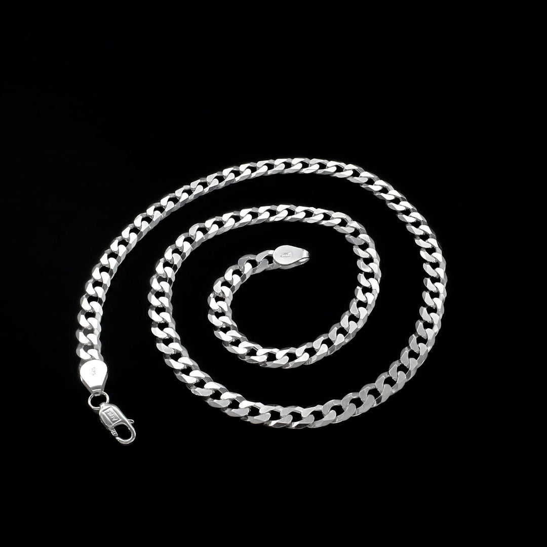 Real 925 Sterling Silver Cuban Link Men's Neck Chain 20"