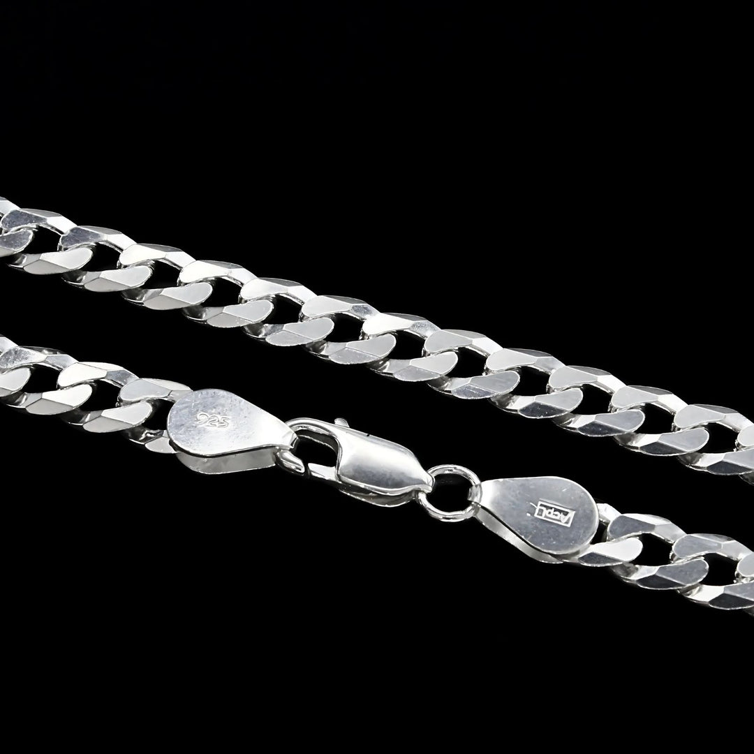 Real 925 Sterling Silver Cuban Link Men's Neck Chain 20"