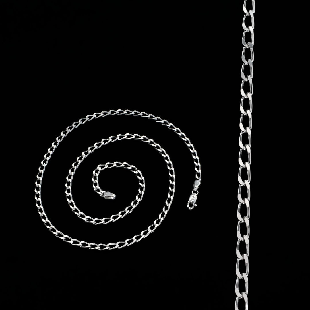 925 Sterling Silver Indian stylish Unisex Cuban Neck Chain 20"