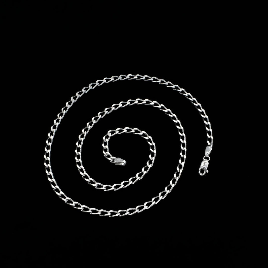 925 Sterling Silver Indian stylish Unisex Cuban Neck Chain 20"