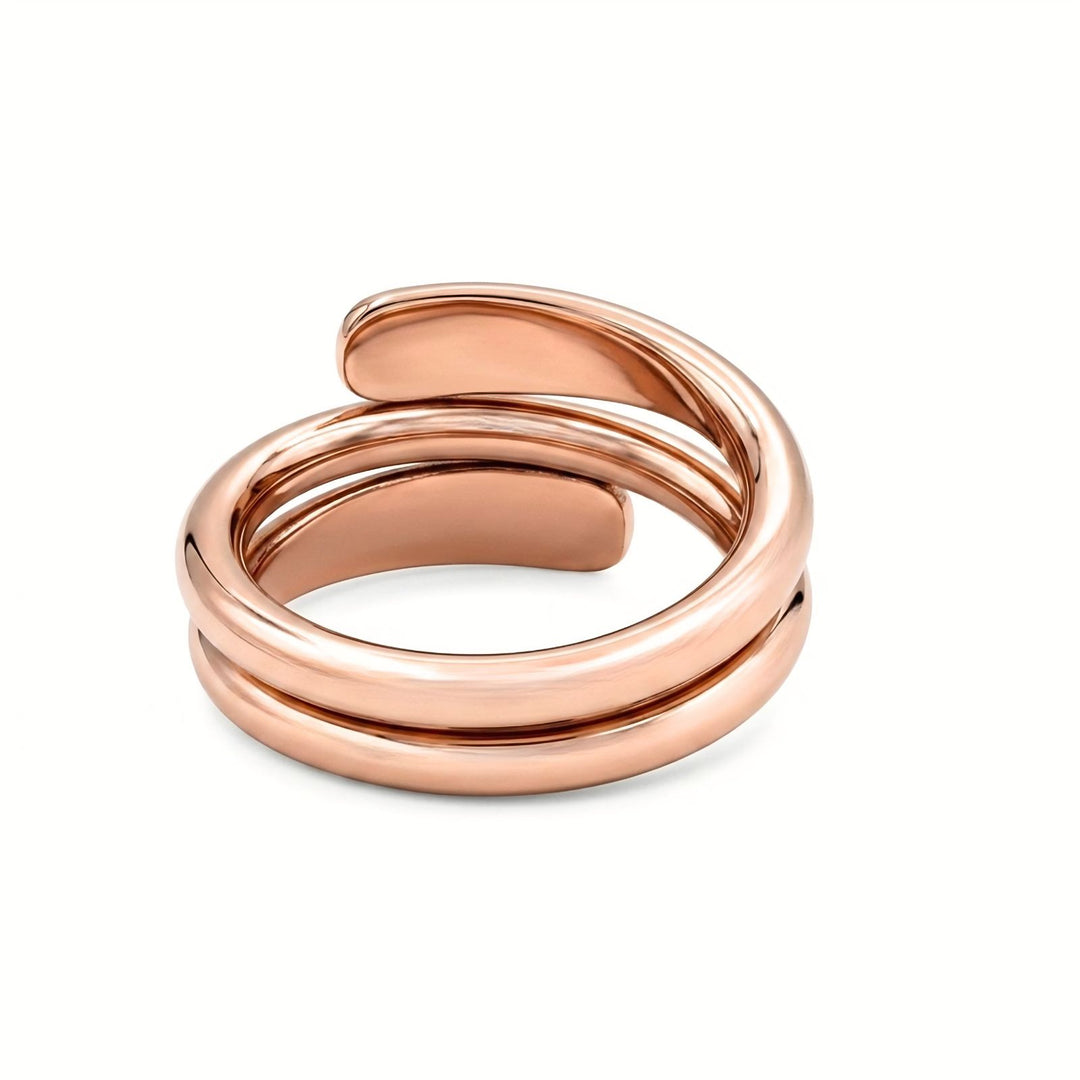 Heavy Pure Copper Ring – Double Line Adjustable Trishul & Om Engraved Design