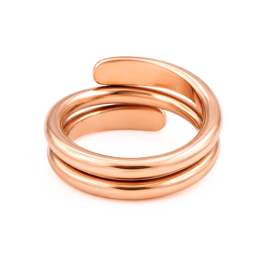 Heavy Pure Copper Ring – Double Line Adjustable Trishul & Om Engraved Design