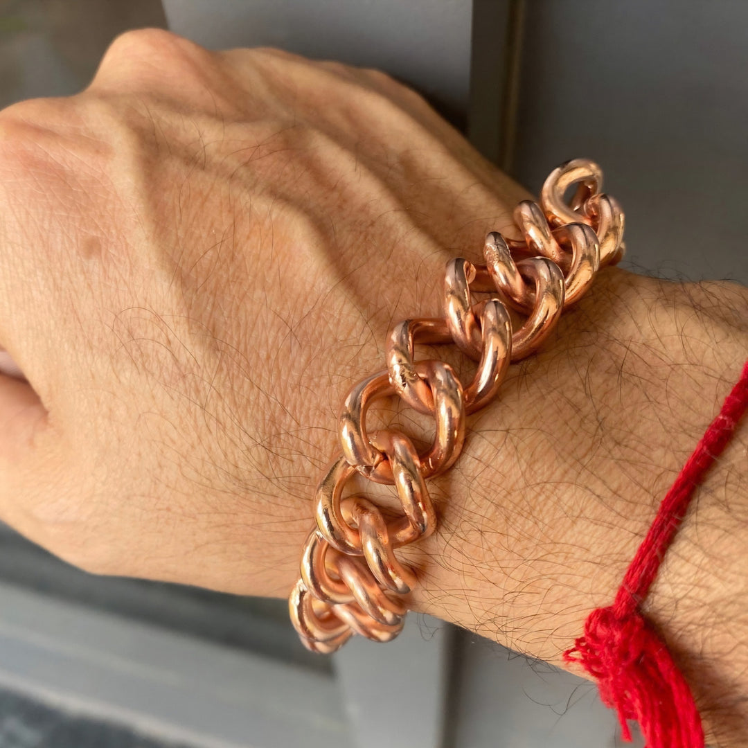 Men's Premium Copper Curb Link Chain Bracelet – Classic Design