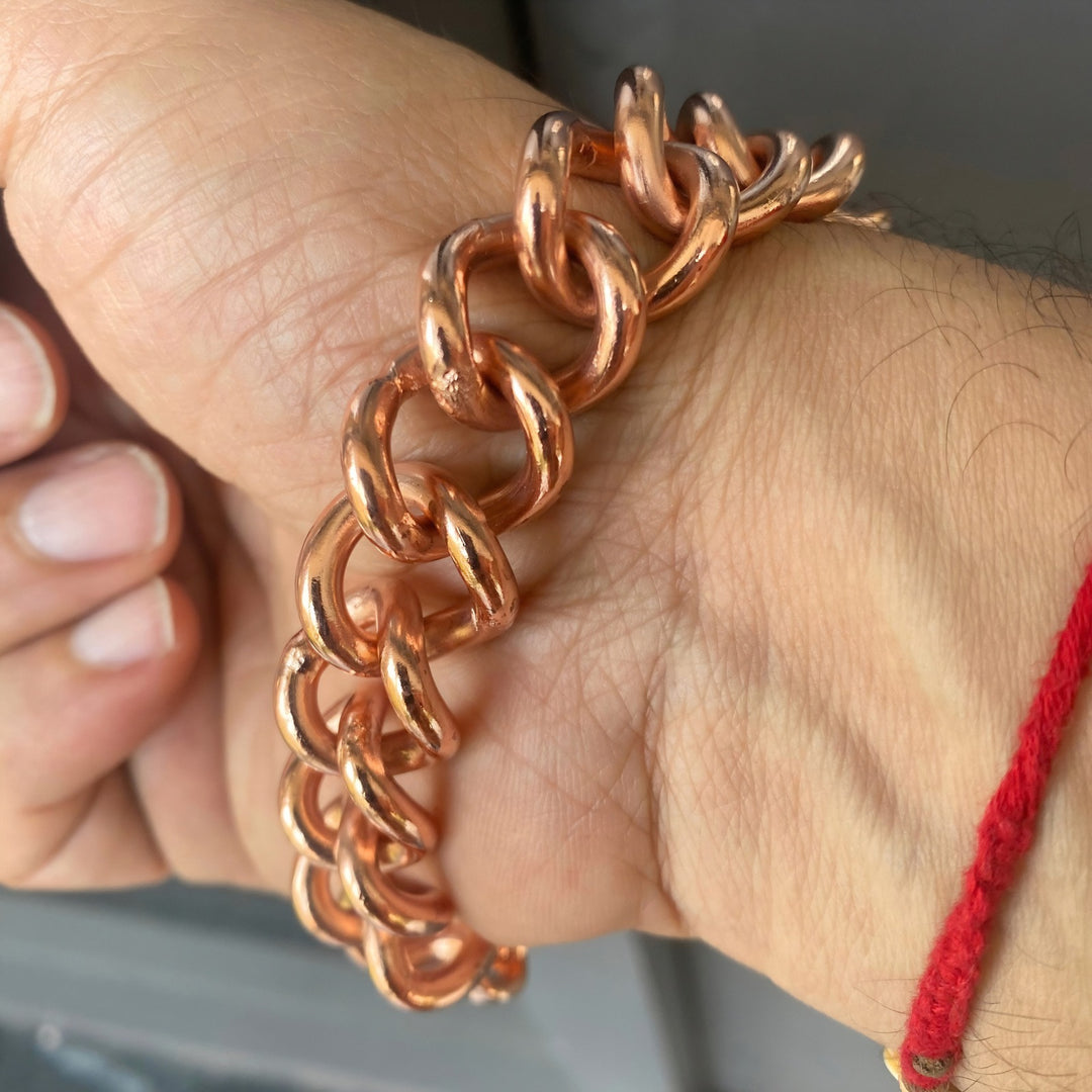 Men's Premium Copper Curb Link Chain Bracelet – Classic Design
