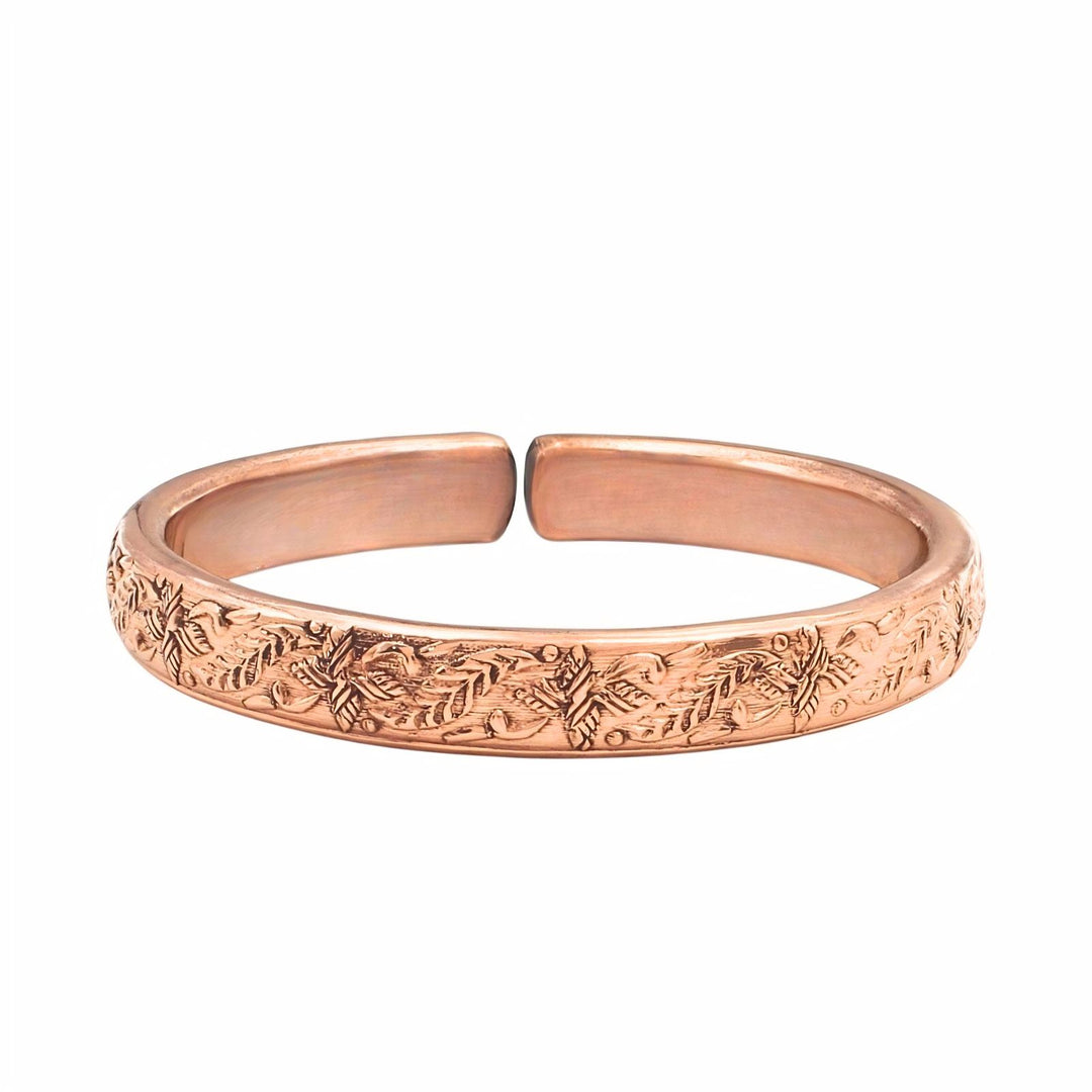 Indian Traditional Floral Pattern Pure Copper Adjustable Kada