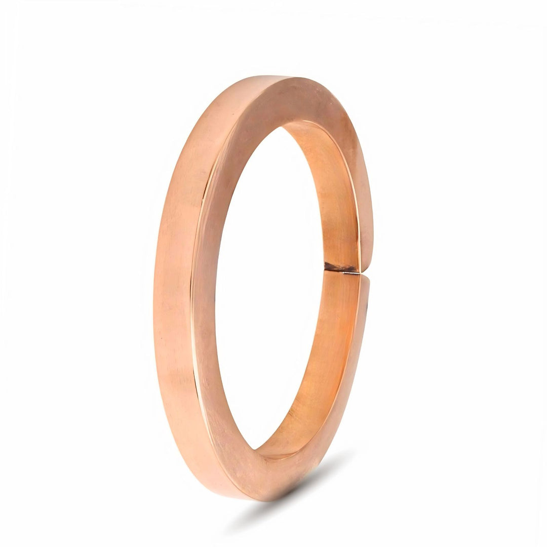 Solid Pure Copper Flat Kada Bracelet with Polished Finish