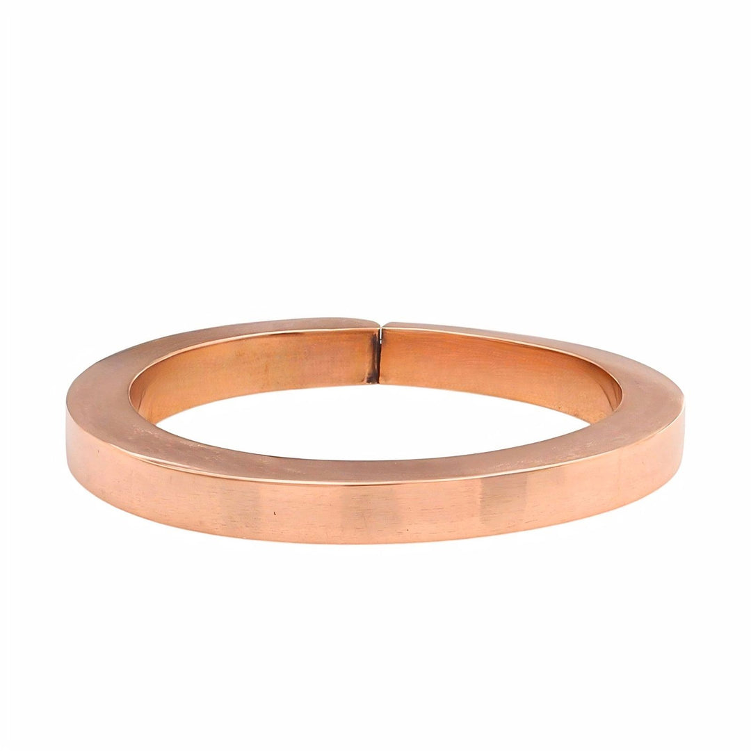 Solid Pure Copper Flat Kada Bracelet with Polished Finish