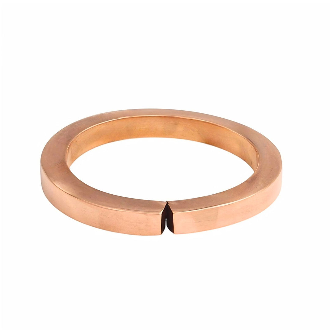 Solid Pure Copper Flat Kada Bracelet with Polished Finish
