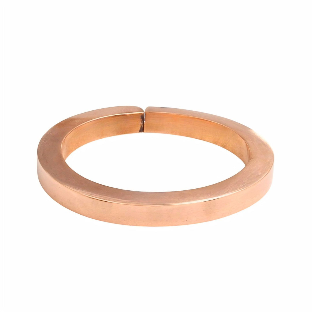 Solid Pure Copper Flat Kada Bracelet with Polished Finish