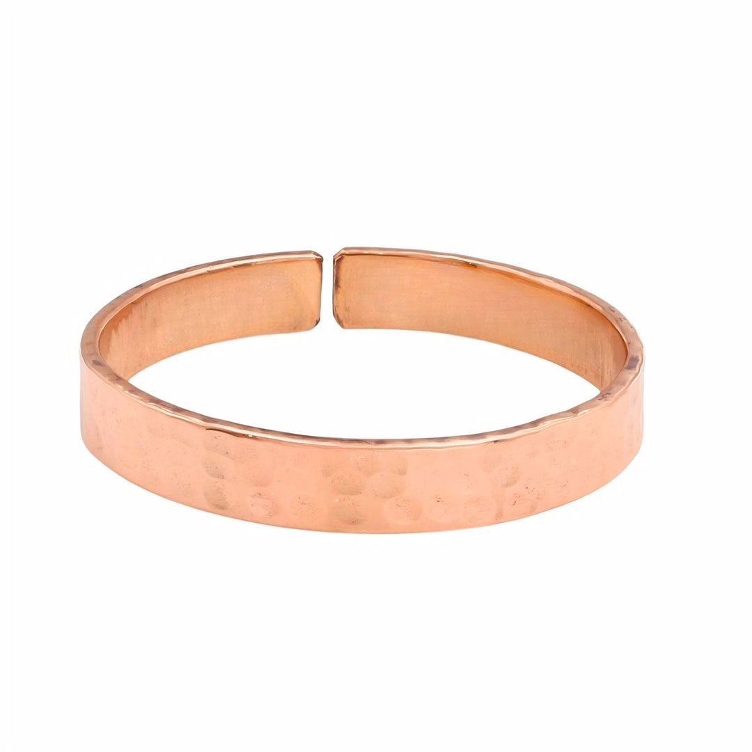 Textured Hammered Pure Copper Open Bracelet