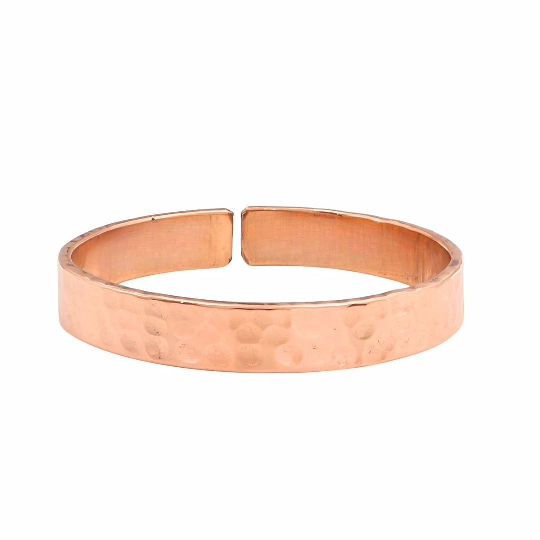 Textured Hammered Pure Copper Open Bracelet