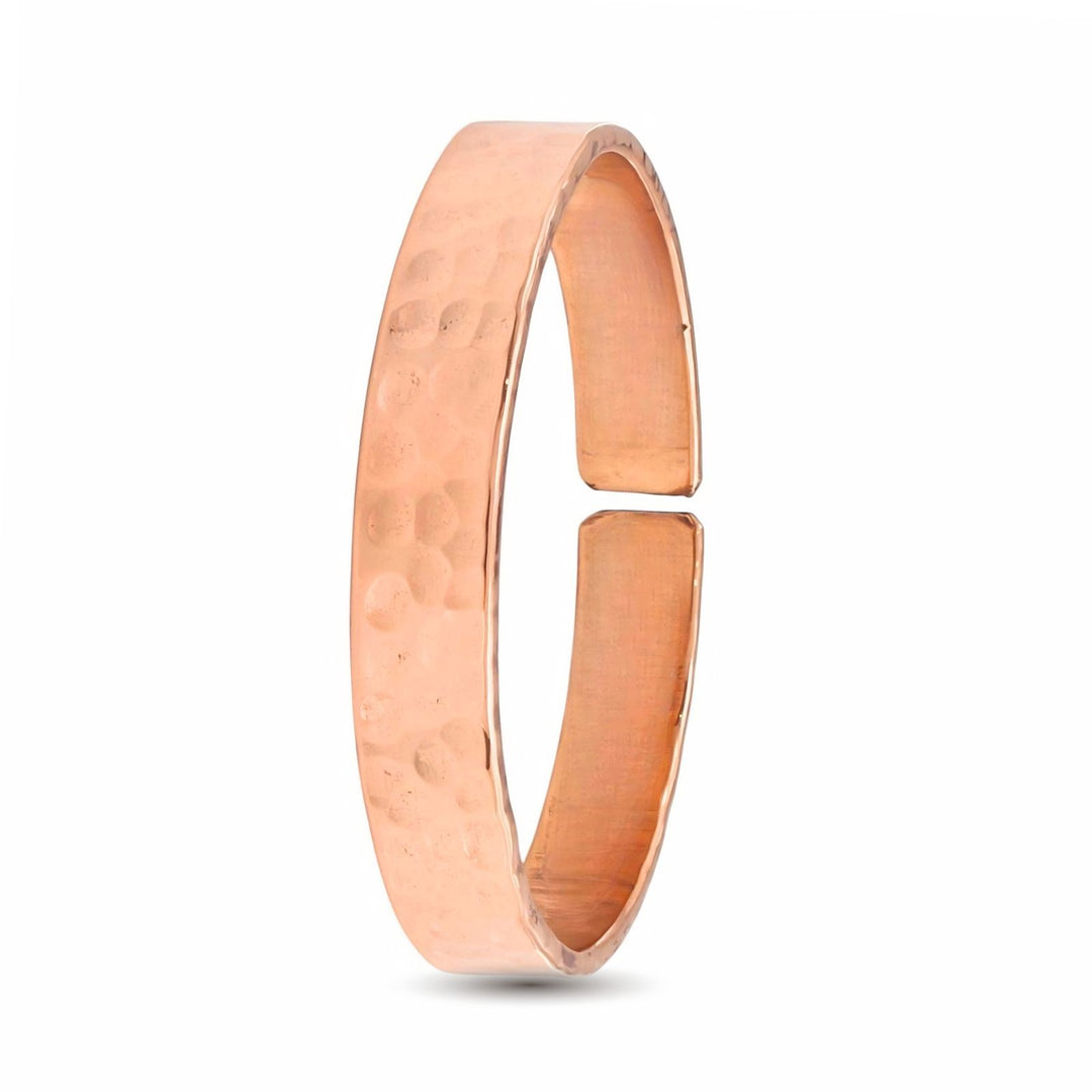 Textured Hammered Pure Copper Open Bracelet