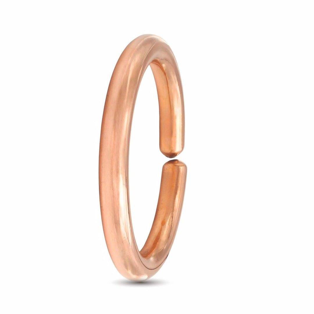 Elegant Plain Round Pure Copper Open-End Cuff Adjustable Kada