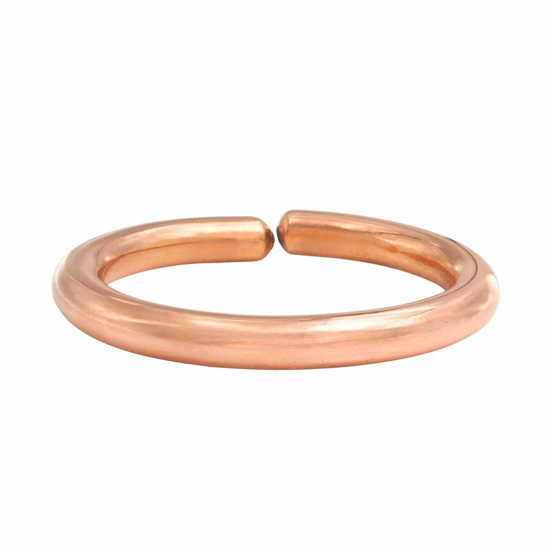 Elegant Plain Round Pure Copper Open-End Cuff Adjustable Kada