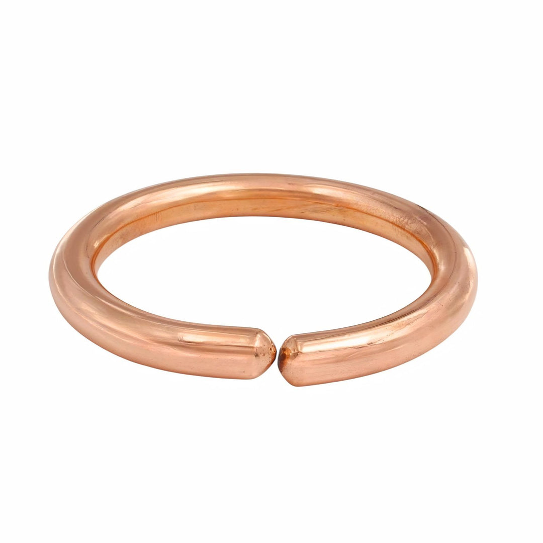 Elegant Plain Round Pure Copper Open-End Cuff Adjustable Kada