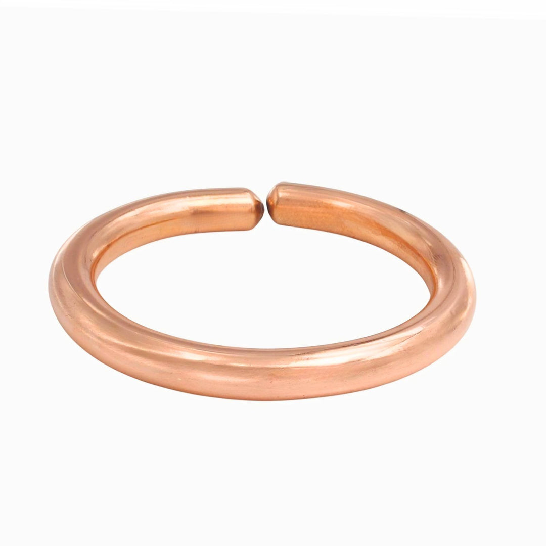 Elegant Plain Round Pure Copper Open-End Cuff Adjustable Kada