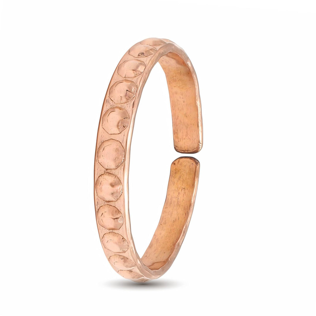 Indian Mystic Moon Pattern Pure Copper Cuff Kada Adjustable Bracelet