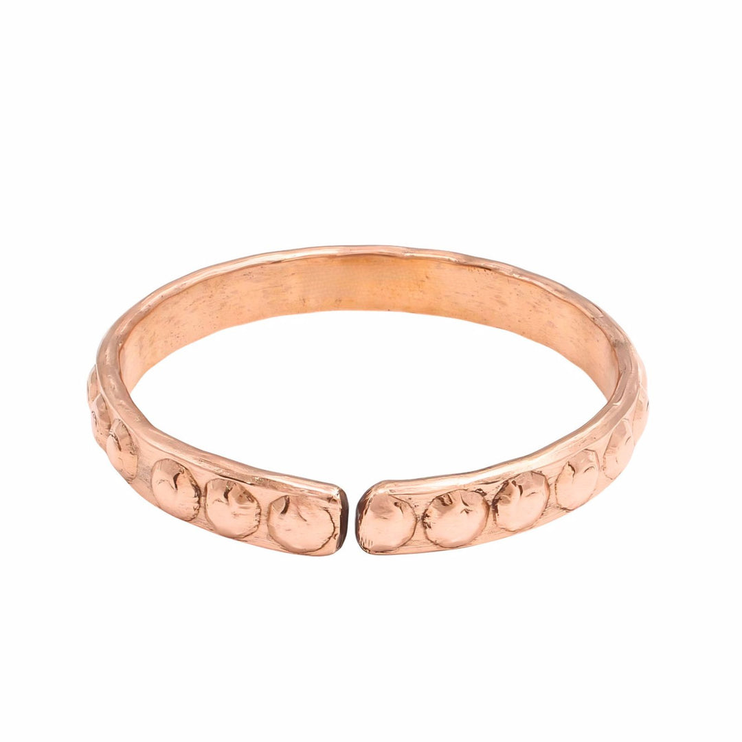 Indian Mystic Moon Pattern Pure Copper Cuff Kada Adjustable Bracelet