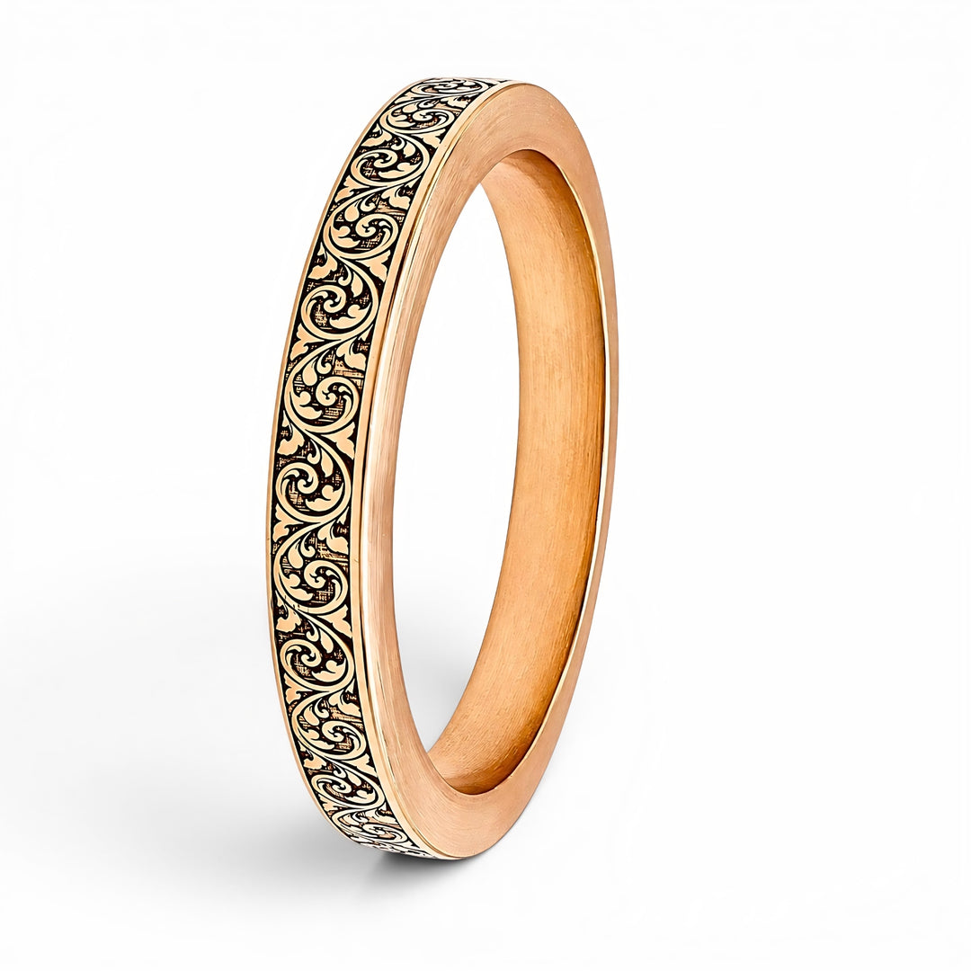 Heavy 180-200 Grams Jointless Engraved Copper Kada for Men