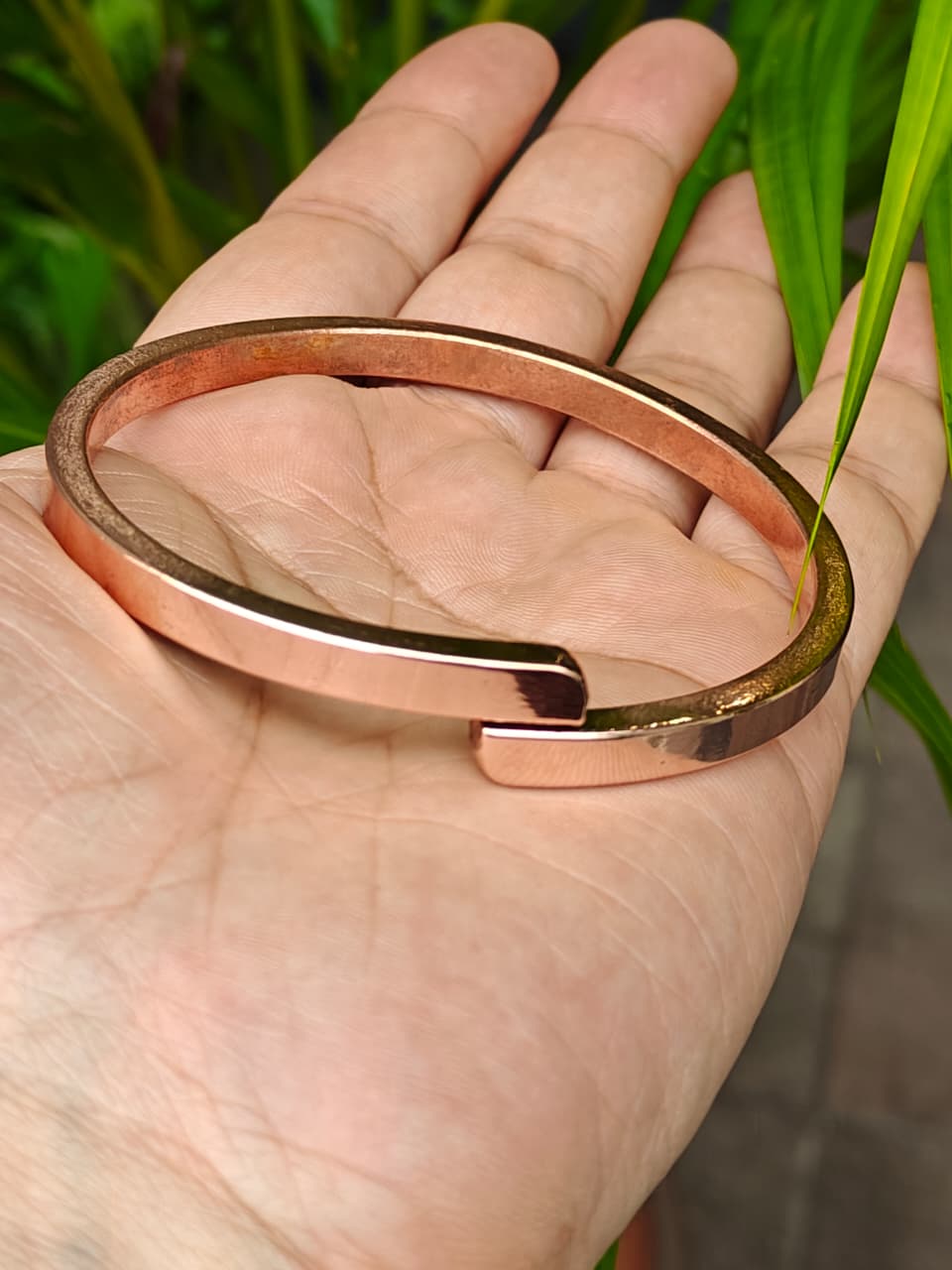 Pure Copper Adjustable Mens cuff bracelet Kada