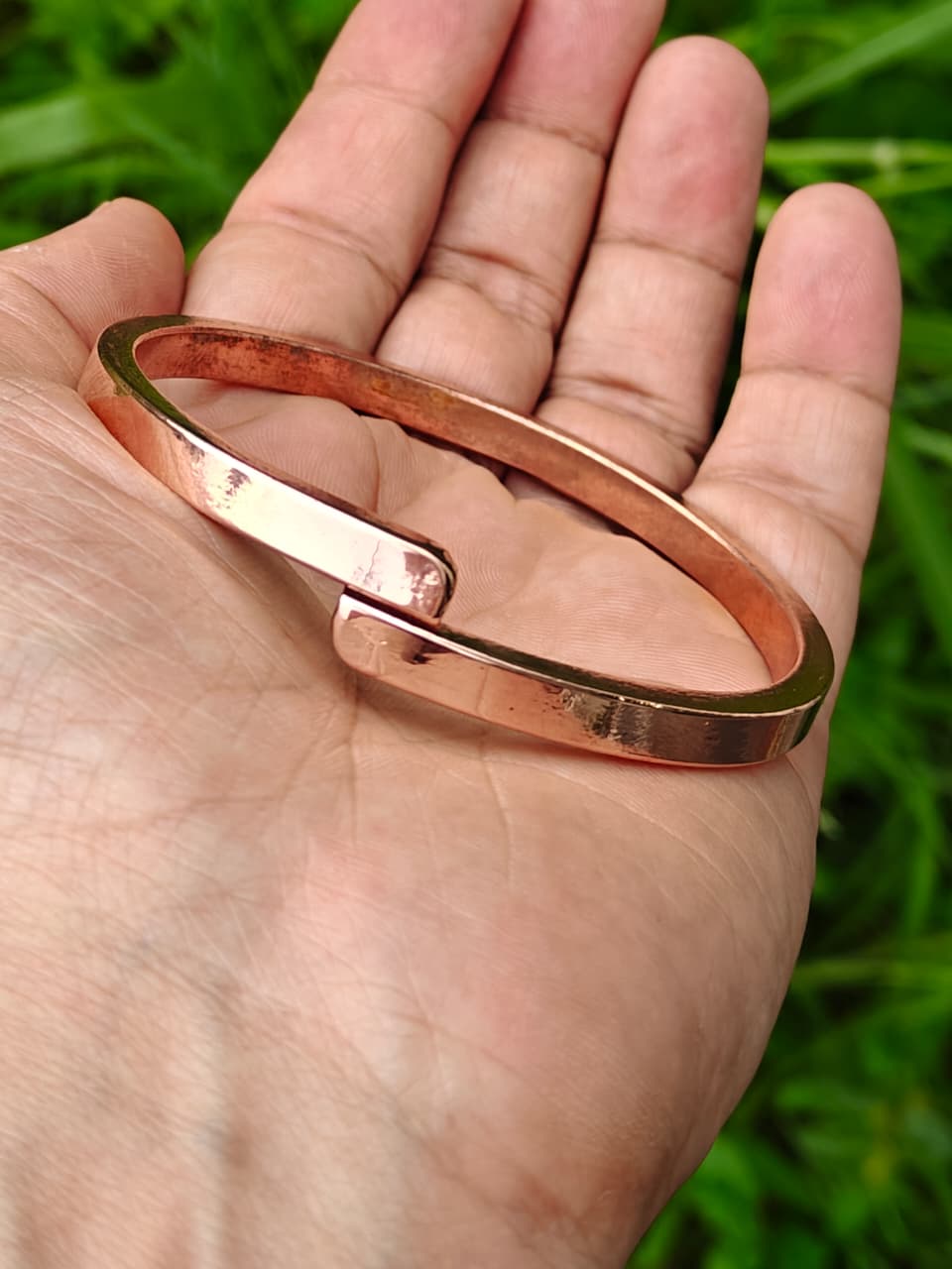 Pure Copper Adjustable Mens cuff bracelet Kada