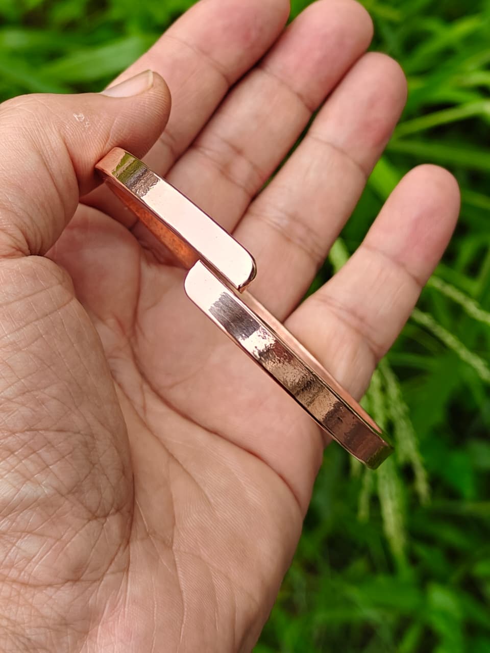 Pure Copper Adjustable Mens cuff bracelet Kada