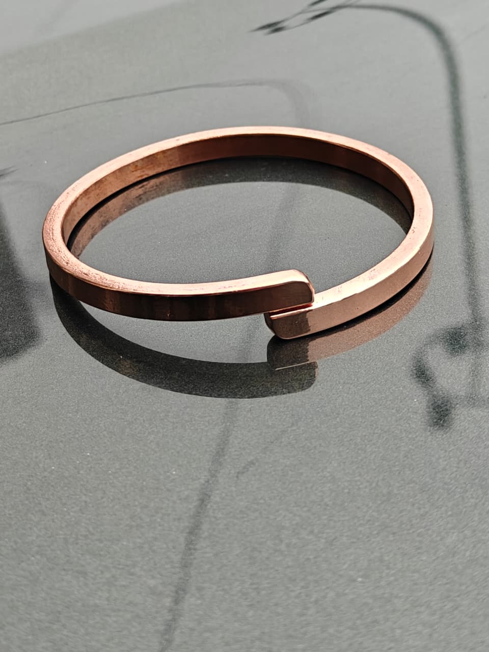 Pure Copper Adjustable Mens cuff bracelet Kada