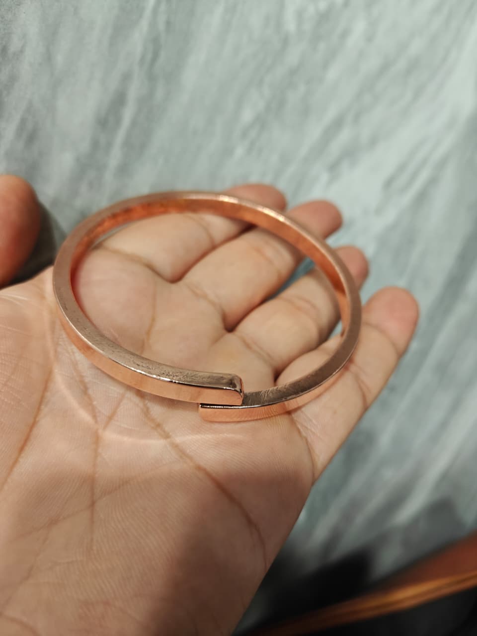 Pure Copper Adjustable Mens cuff bracelet Kada