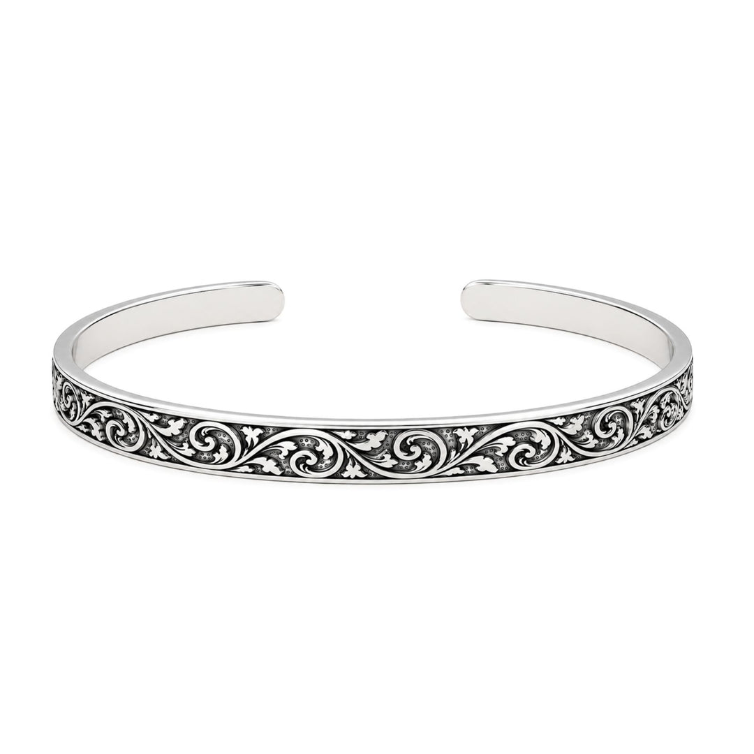 Unisex Sterling Silver Open Kada – Modern Cuff Bracelet