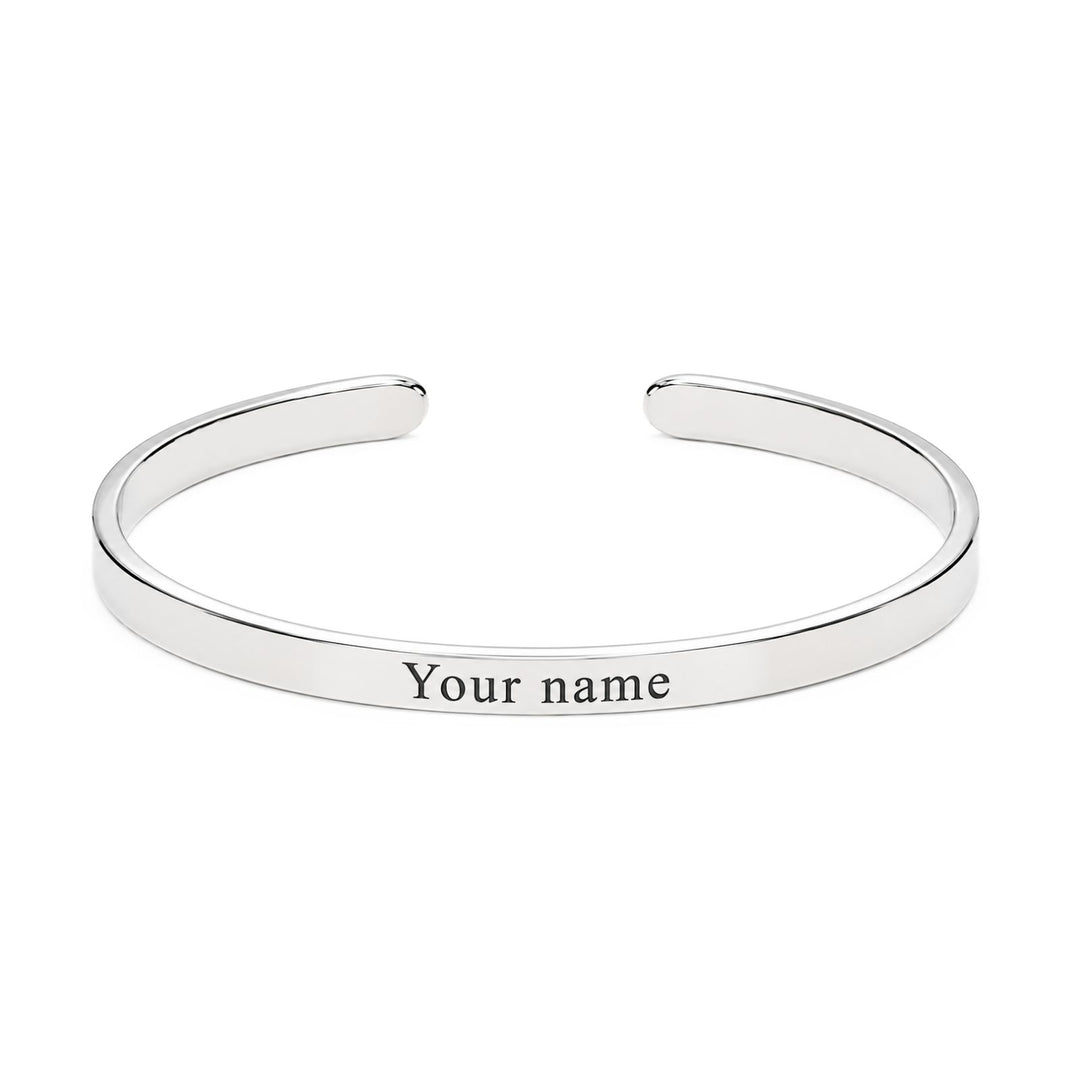 Unisex Sterling Silver Open Kada – Modern Cuff Bracelet