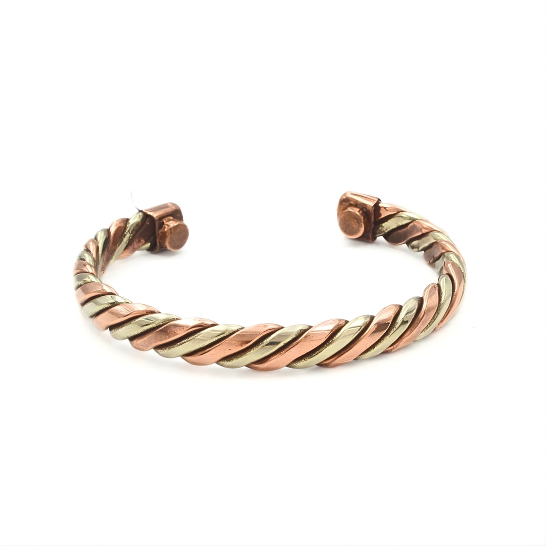 Pure Copper Brass Wrapped Design men's Cuff Bracelet