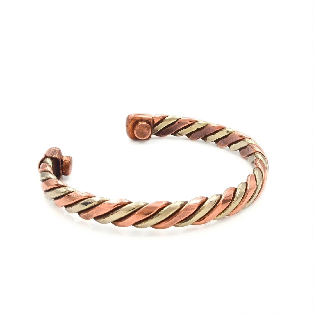 Pure Copper Brass Wrapped Design men's Cuff Bracelet
