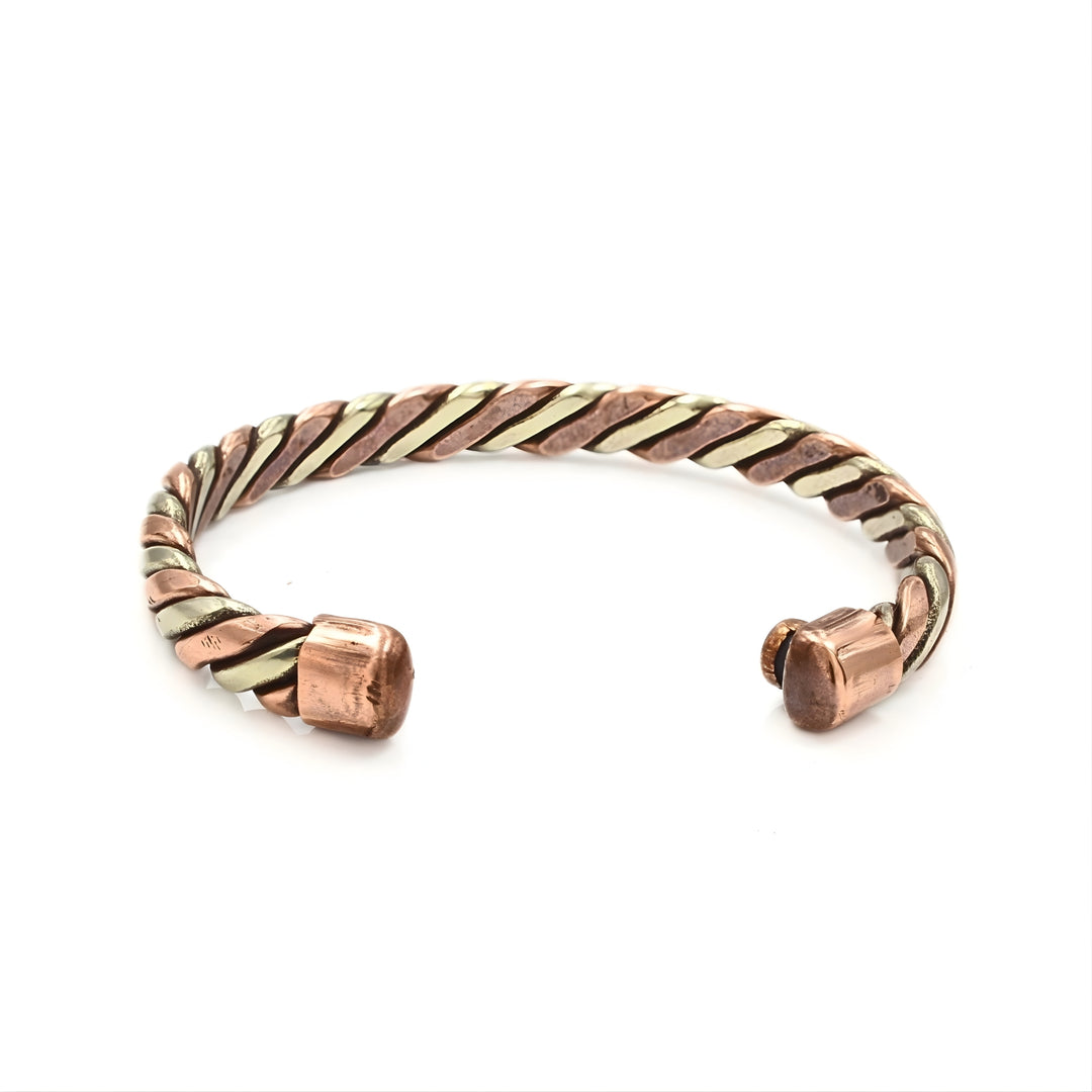 Pure Copper Brass Wrapped Design men's Cuff Bracelet