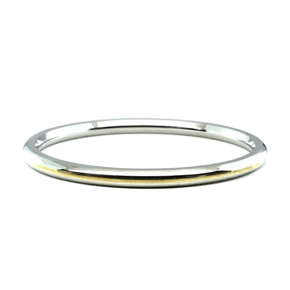 Golden Line inlay Stainless Steel Unisex kada bracelet bangle Sikh Kara 5mm wide