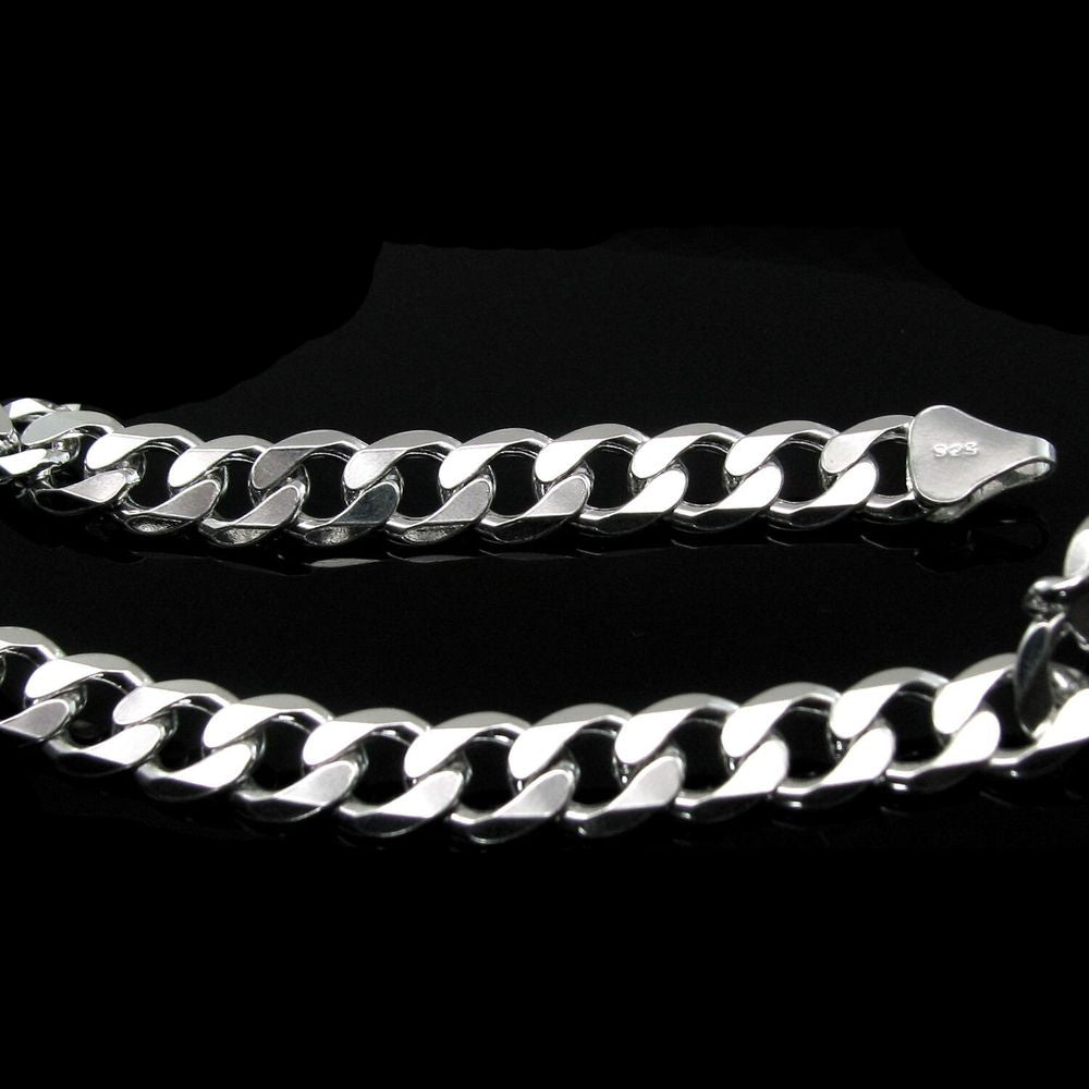 Elegant Solid 925 Sterling Silver Curb Link Design Men's Neck Chain 20&quot;