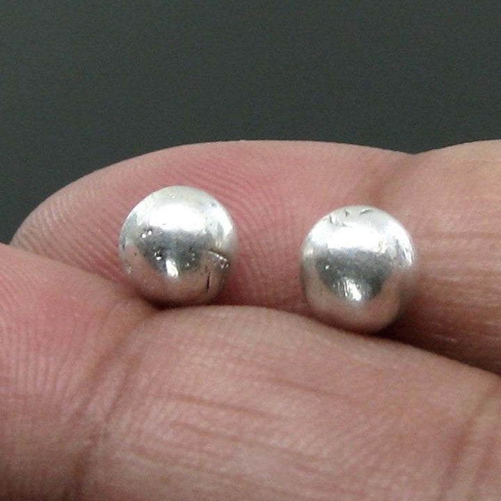 2pc Solid Pure Silver Full Round Balls chandi ki thos Goli 6.1mm