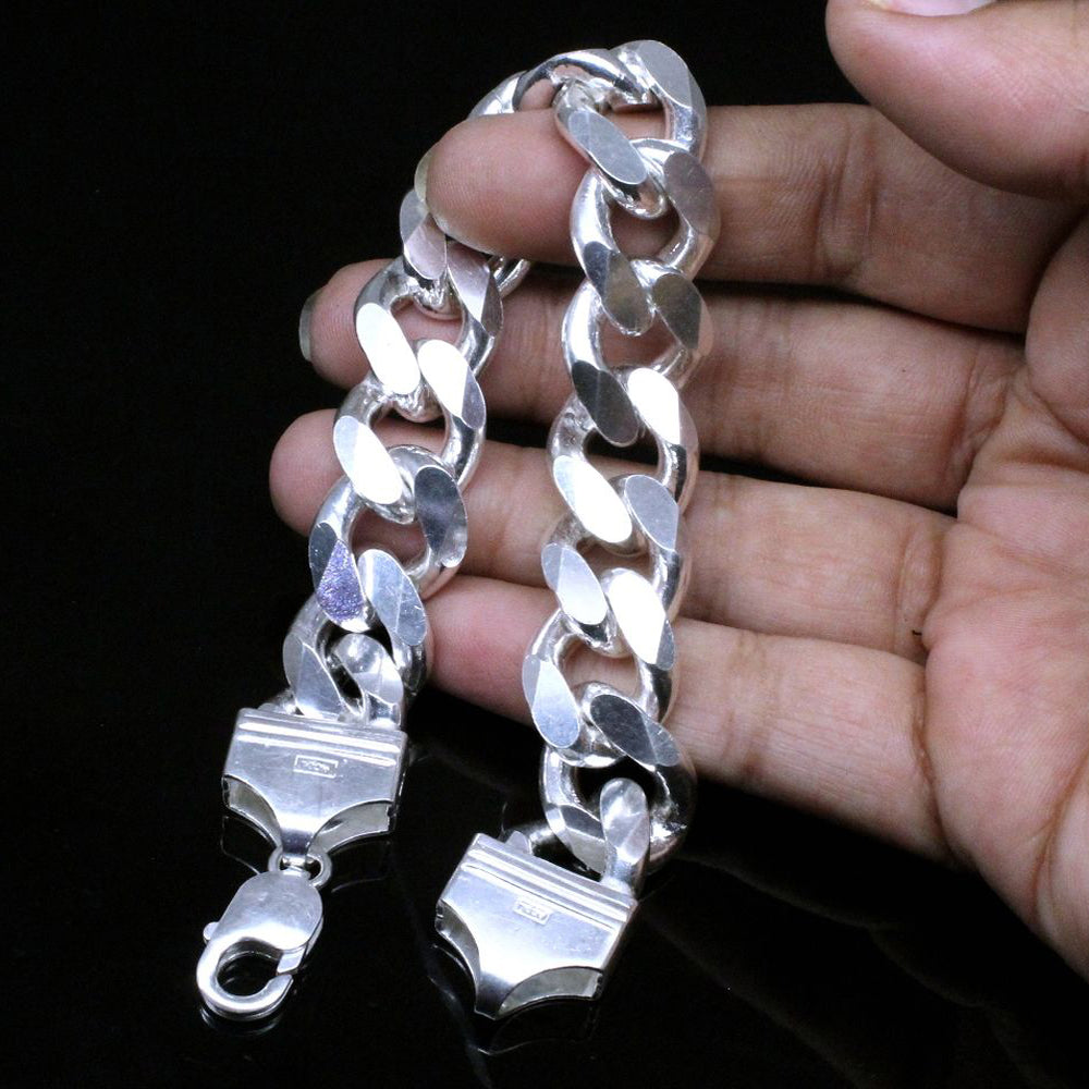 925 Sterling Hand Bracelet For Men Solid Genuine 925 Sterling