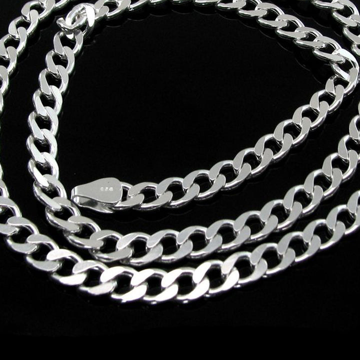 Stylish Solid .925 Sterling Silver Curb Link Design Men's Chain 20&quot;