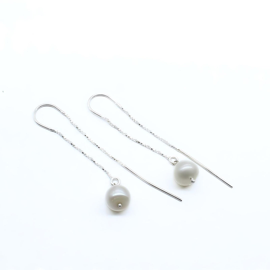 Real Silver Daily Wear White Pearl Sui Dhaga Earrings For Girls And Woman