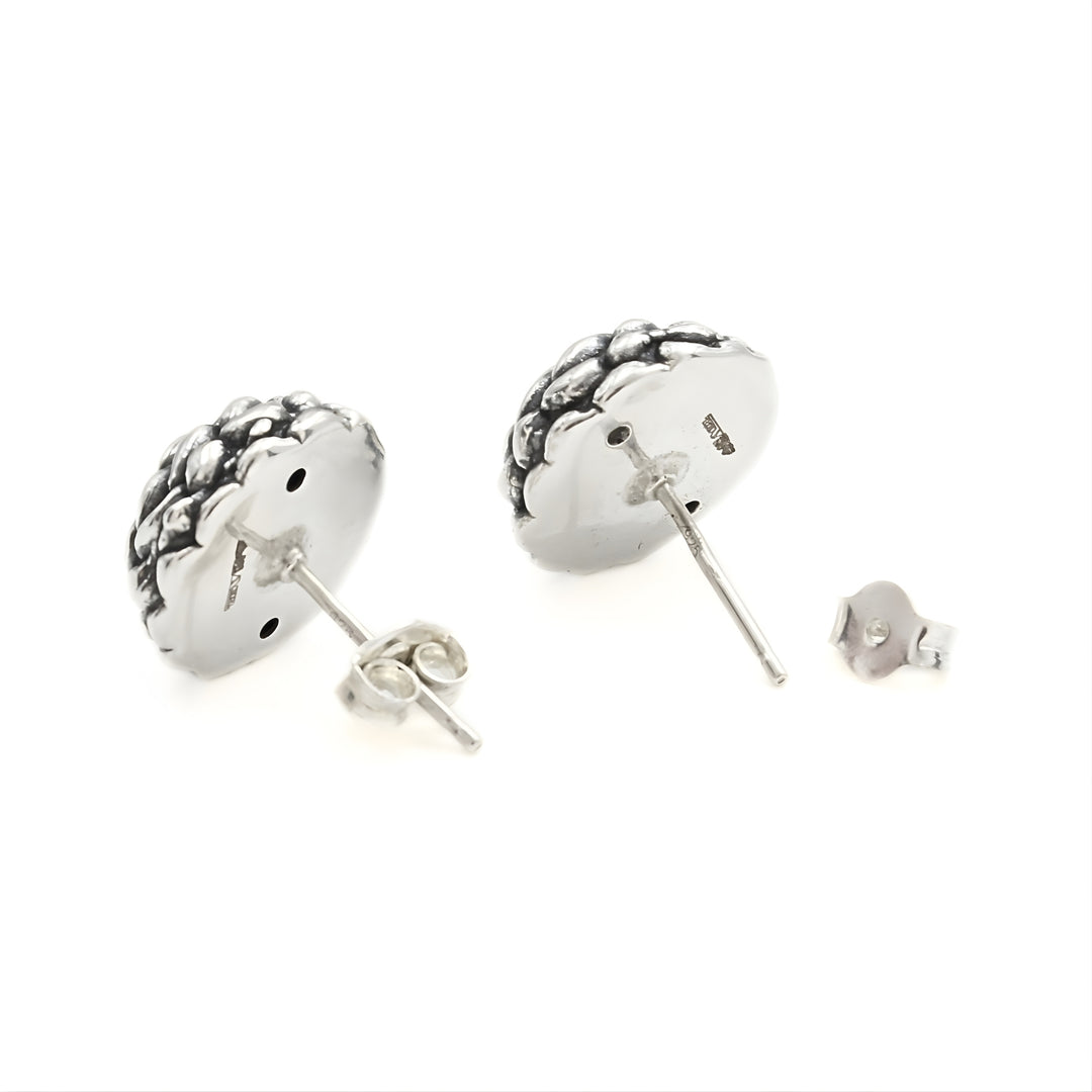 925 Sterling Silver Oxidized Rose Stud Earrings for Women & Girls