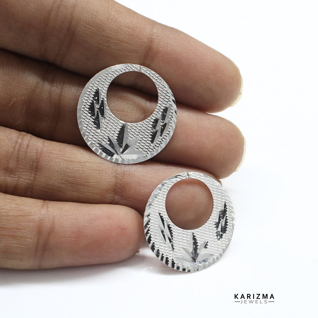 Real Silver Round Moon Shaped fabulous Nattiyan (Nanti) men women earring