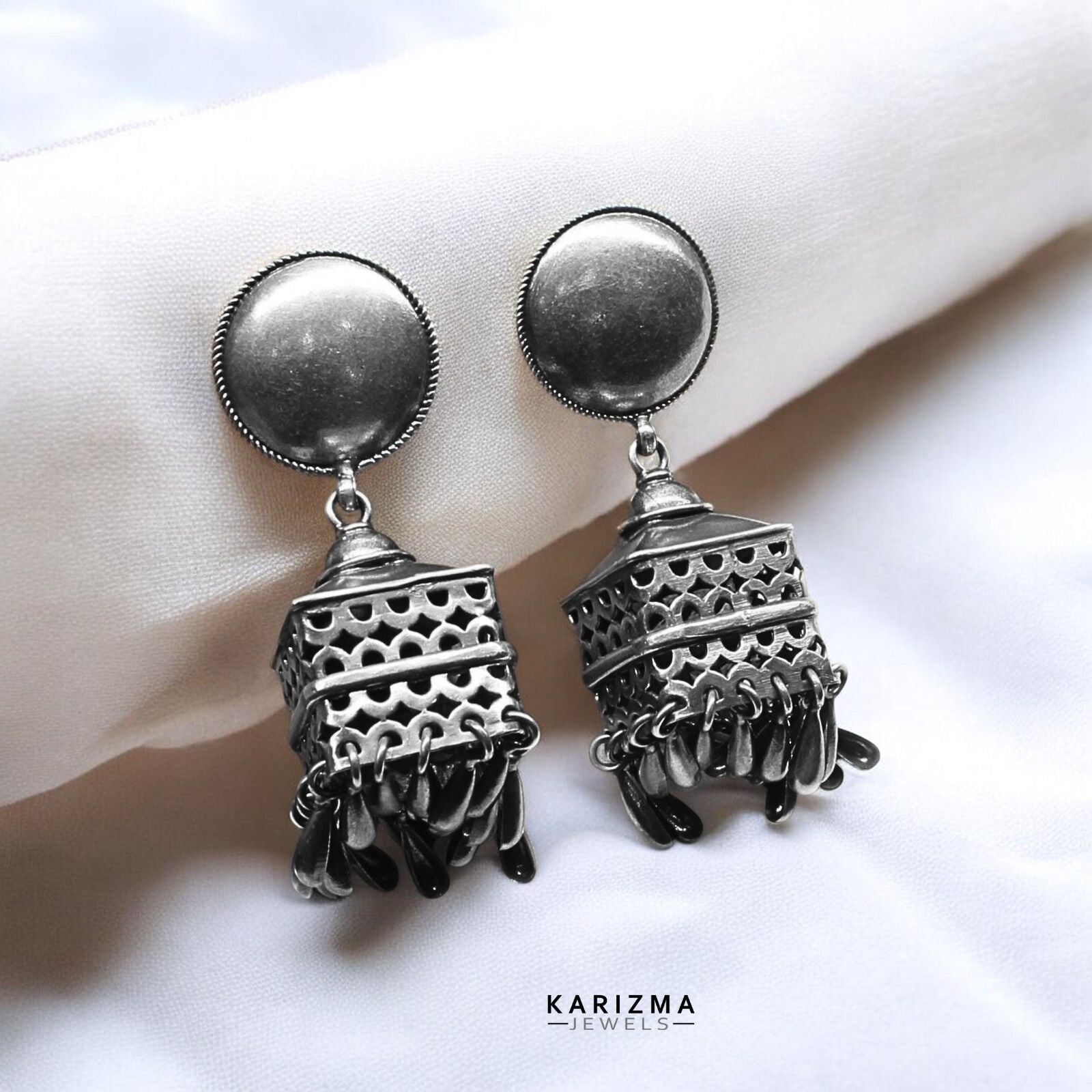 Handmade Design stud earring ,925 silver earrings,New stylish silver stud pearl earrings, traditional looking earring black silver top earring